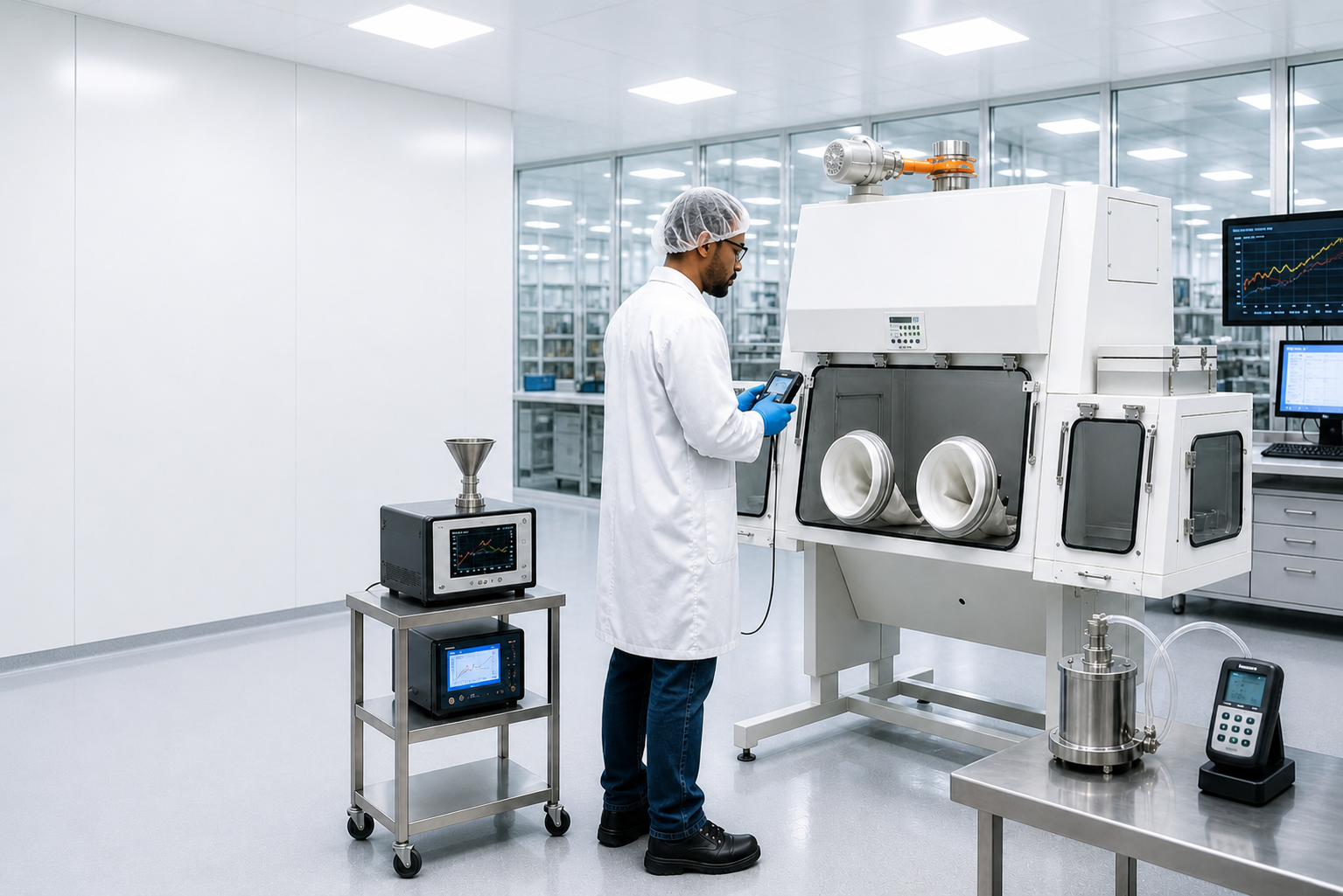 Biosafety cabinet in a laboratory