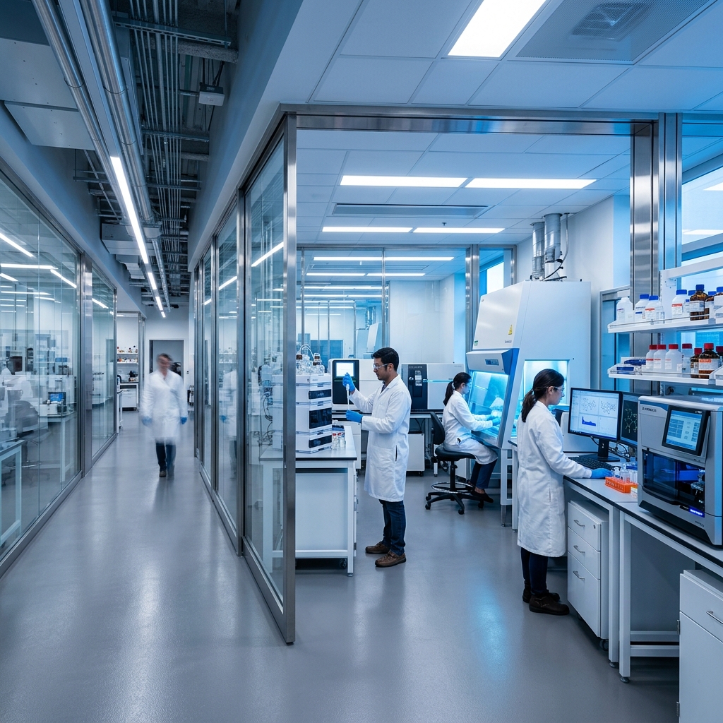 Modern life science research laboratory